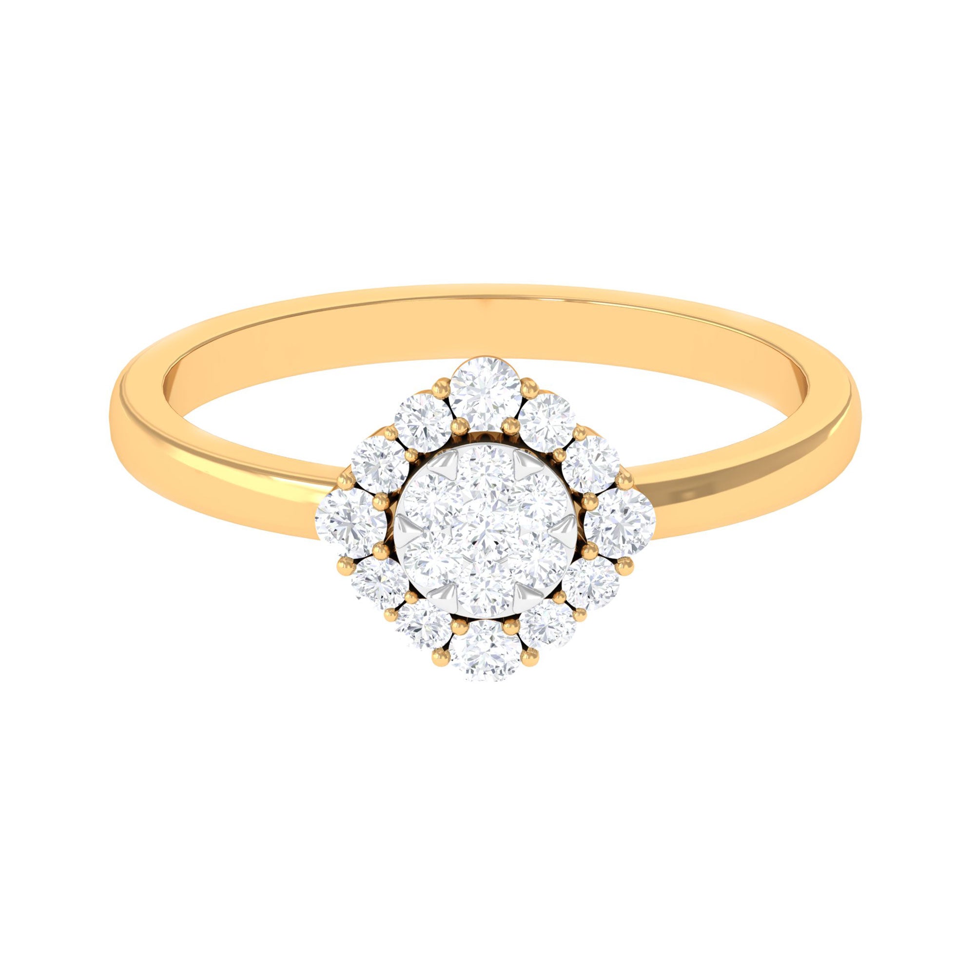 Natural Diamond Classic Engagement Ring with Halo