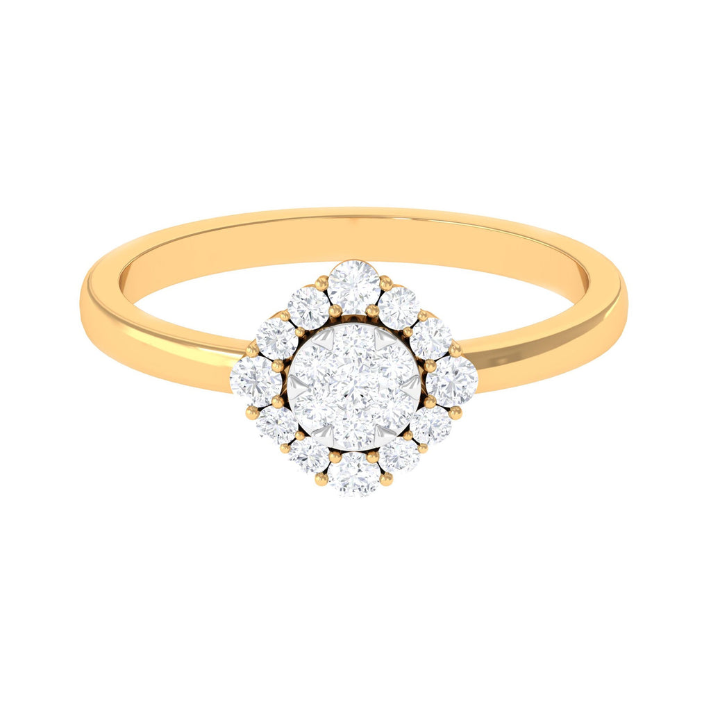 Natural Diamond Classic Engagement Ring with Halo