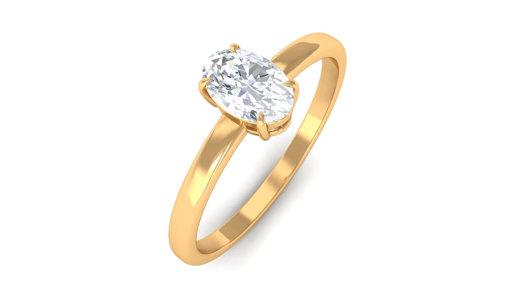 Natural Oval Diamond Solitaire Promise Ring with Certificate