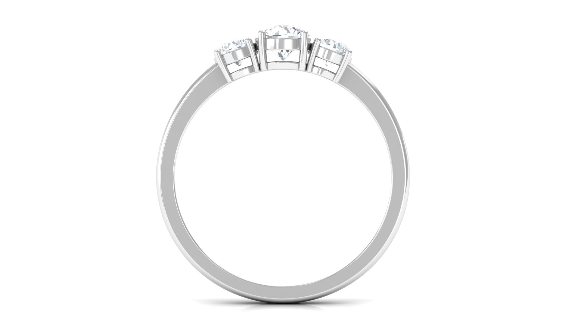 Natural Diamond 3 Stone Engagement Ring with Certificate