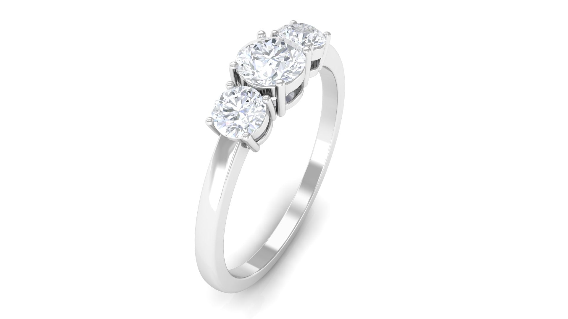 Natural Diamond 3 Stone Engagement Ring with Certificate
