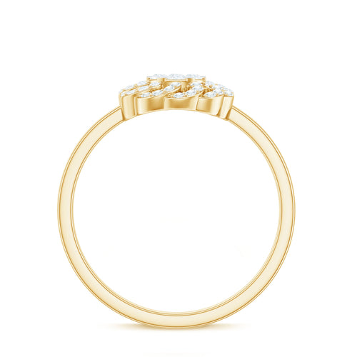 Certified Natural Diamond Flower Engagement Ring in Illusion Set