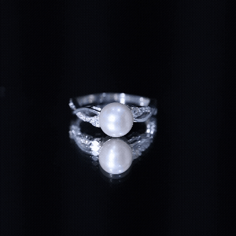 Natural Freshwater Pearl and Diamond Solitaire Crossover Ring