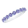 1.25 CT Natural Tanzanite Semi Eternity Ring in Gold