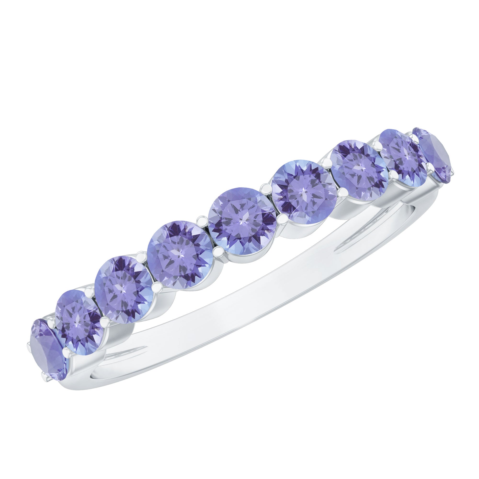1.25 CT Natural Tanzanite Semi Eternity Ring in Gold