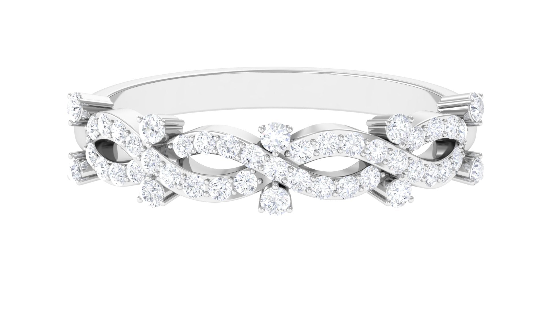 Designer Natural Diamond Infinity Half Eternity Ring