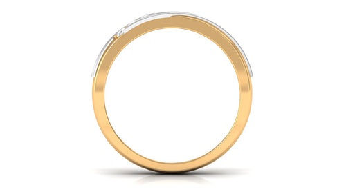 Certified Natural Diamond Mens Wedding Band with Black Enamel