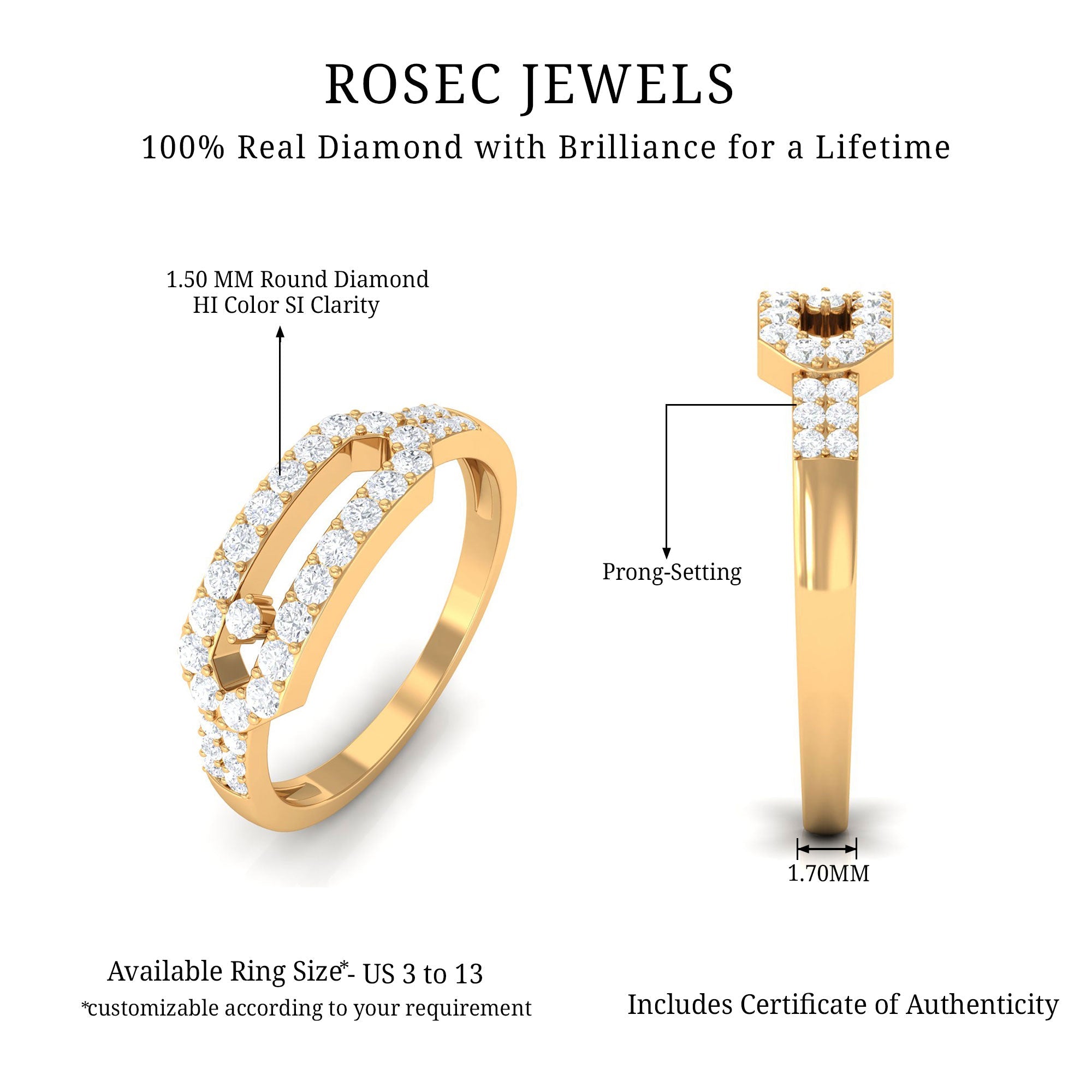 Contemporary Natural Diamond Ring for Women