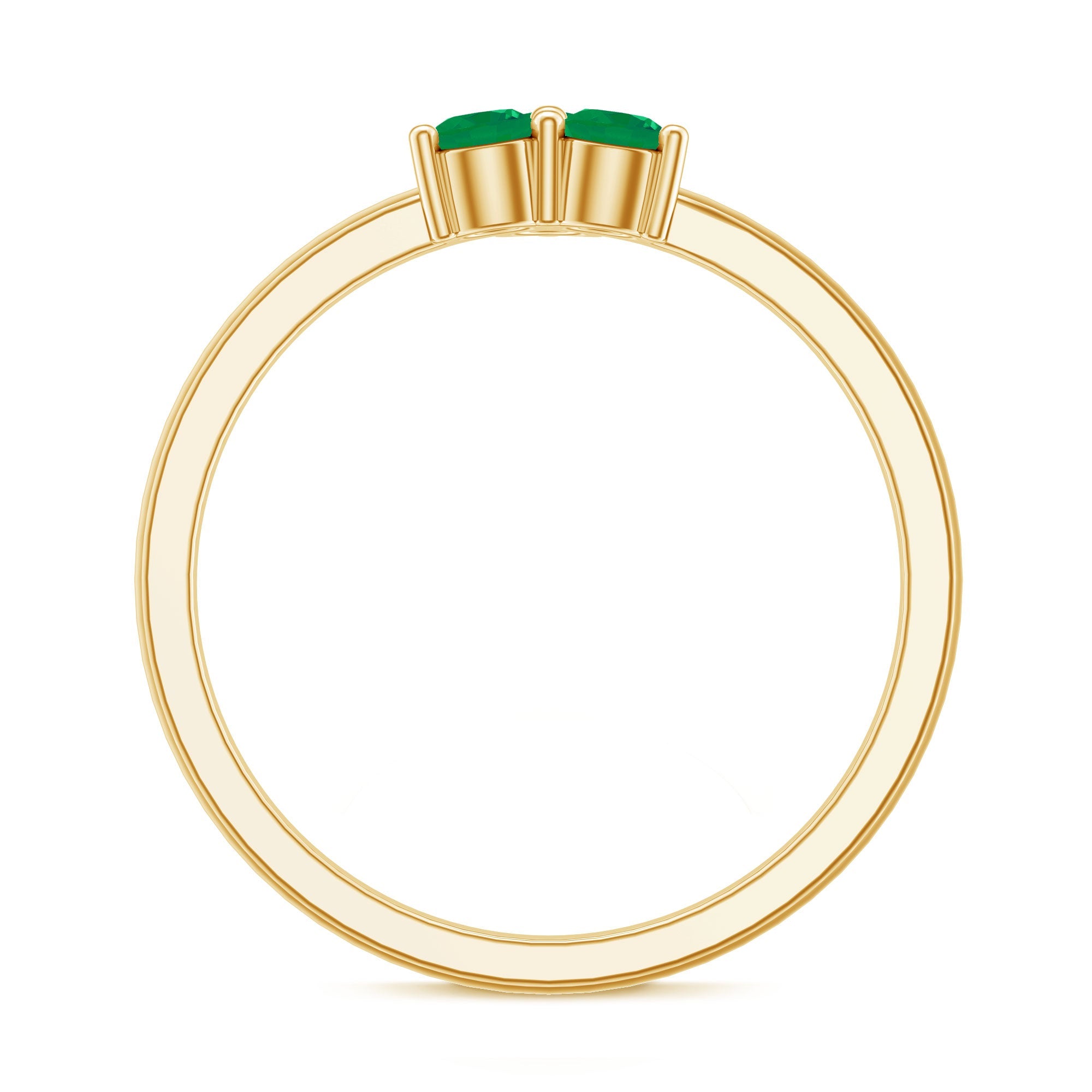 Natural Emerald 3 Stone Promise Ring with Certificate