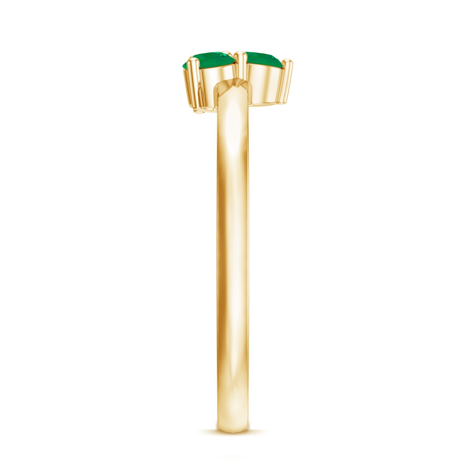 Natural Emerald 3 Stone Promise Ring with Certificate