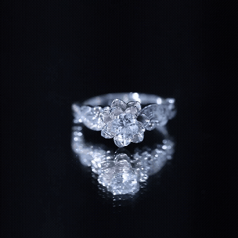 Natural Aquamarine and Diamond Flower Engagement Ring in Gold Plated Silver