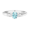 Natural 6X8mm Aquamarine Oval Engagement Ring with Diamond