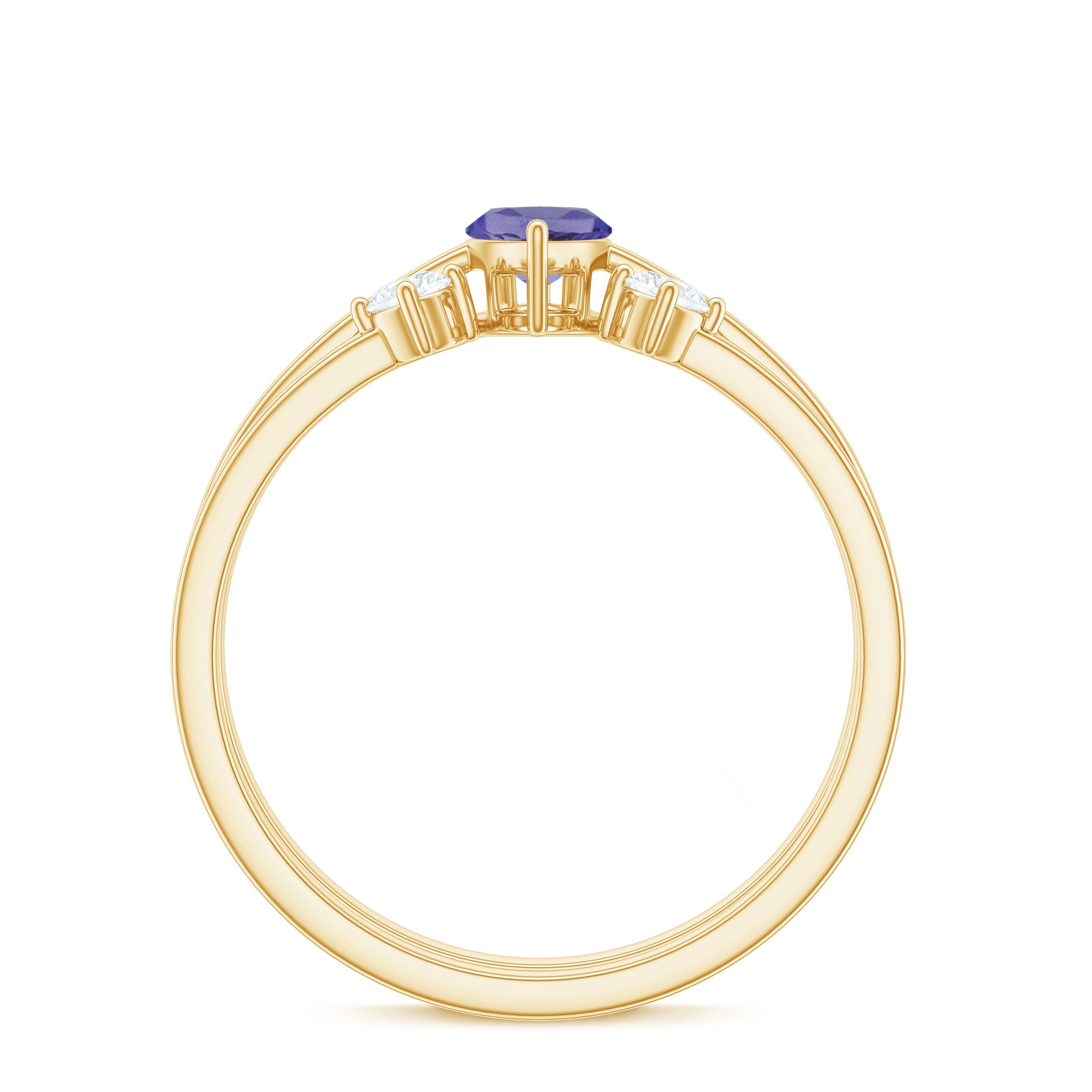 Natural Marquise Tanzanite Diamond Promise Ring Set of 2