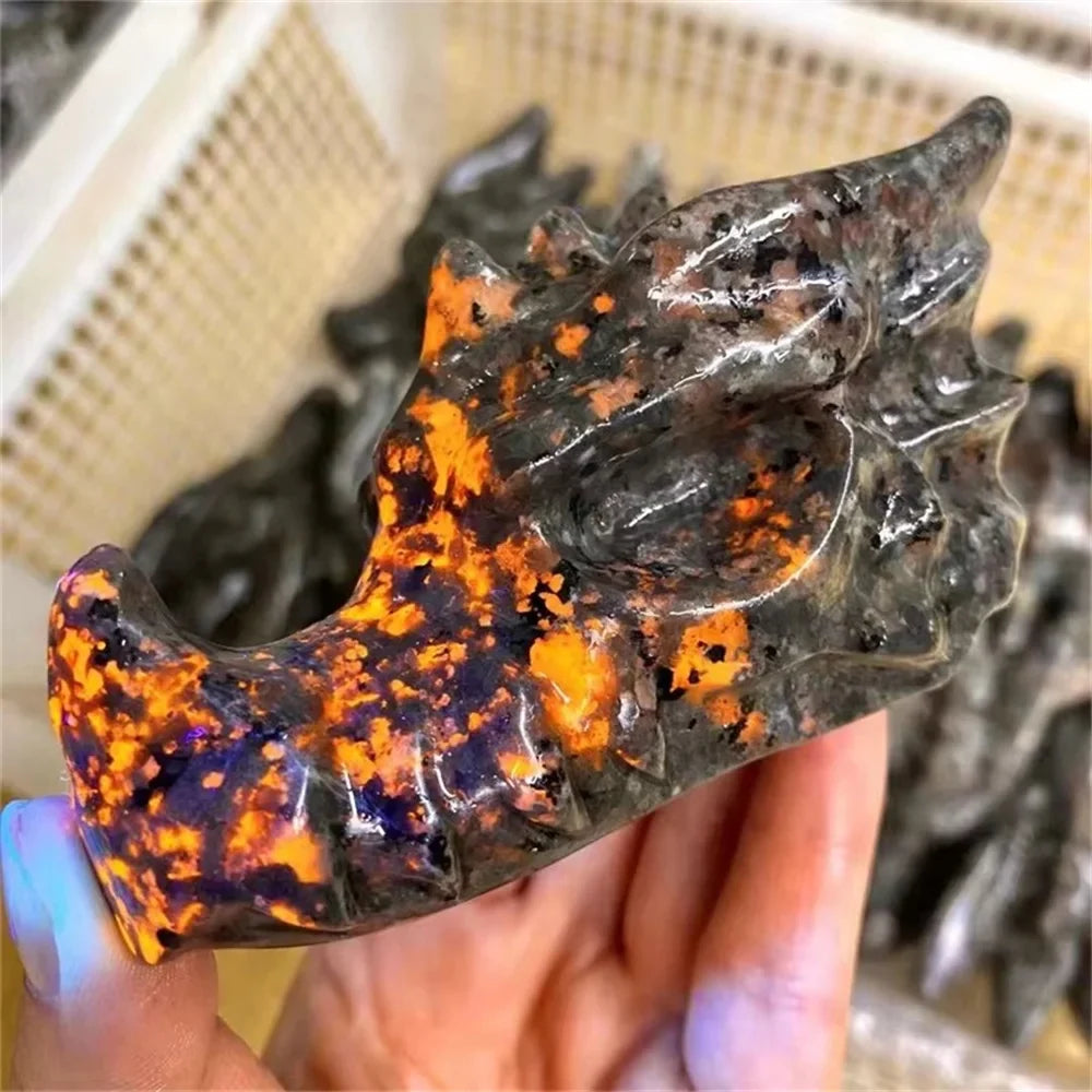 Yooperlite Crystal Skulls Carved Dragon Head