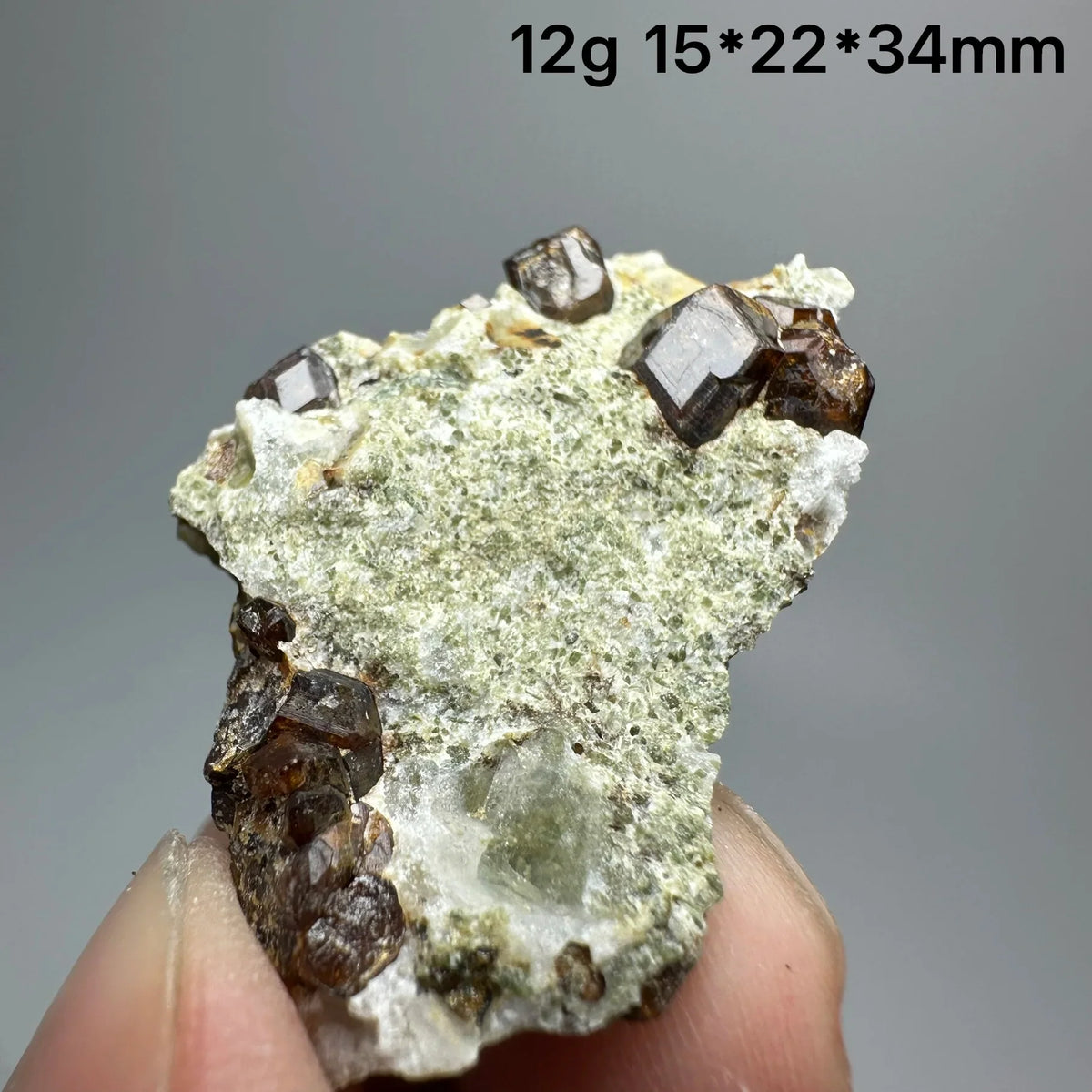 Andradite Garnet Cluster Raw Crystal Mineral Specimen in Calcite Matrix