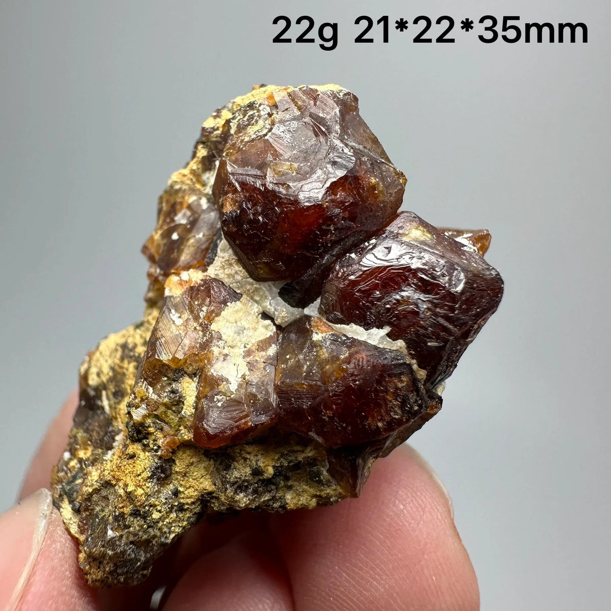 Andradite Garnet Cluster Raw Crystal Mineral Specimen in Calcite Matrix
