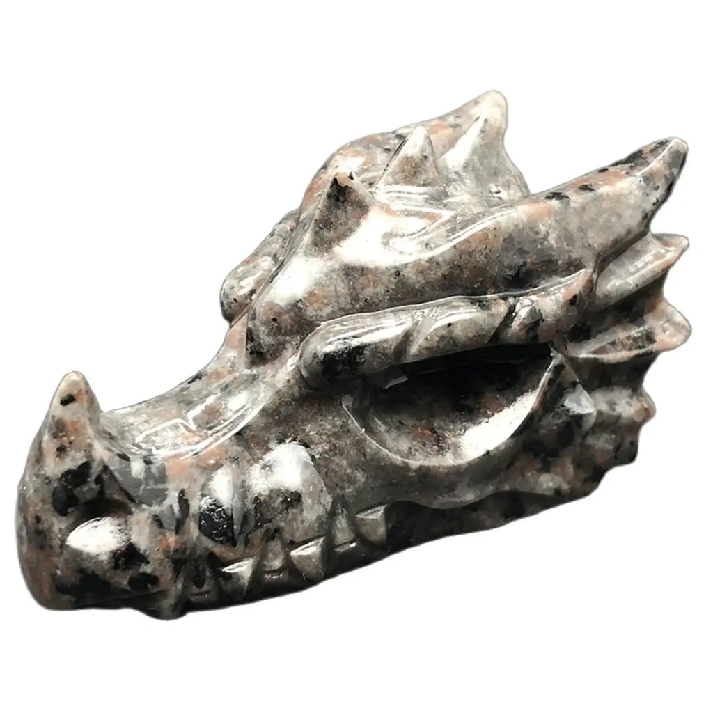 Natural Yooperlite Crystal Quartz Stone Dragon Head Hand-Carved