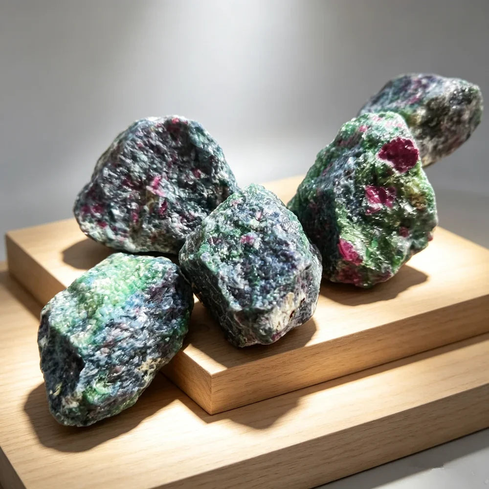 Natural Raw Emerald Sapphire Ruby Red Blue Green Gemstone Stone UV Fluorescence Reaction Home Decoration Stone Mineral Specimens