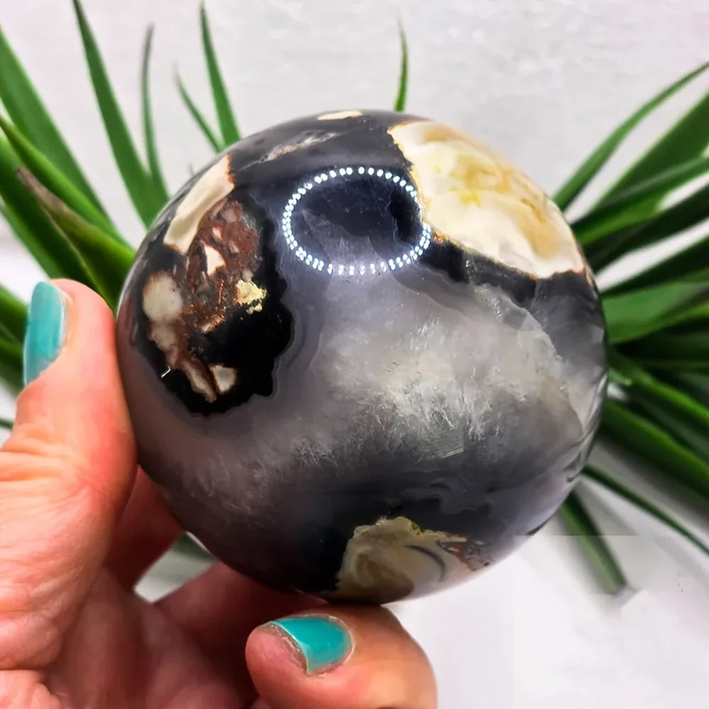 1 UV-Reactive Volcanic Agate Sphere