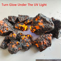 Natural Yooperlite Stone Irregular Unpolished Flame Stone Raw Rock Crystal UV Glow Rough Quartz for Home Decoration