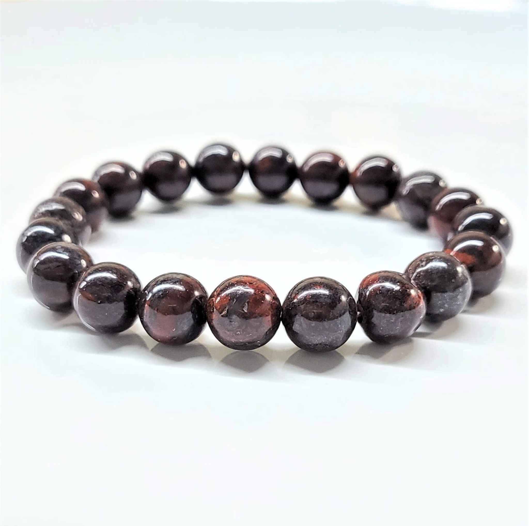 African Bloodstone Round Bead Bracelet - Courageous Vitality