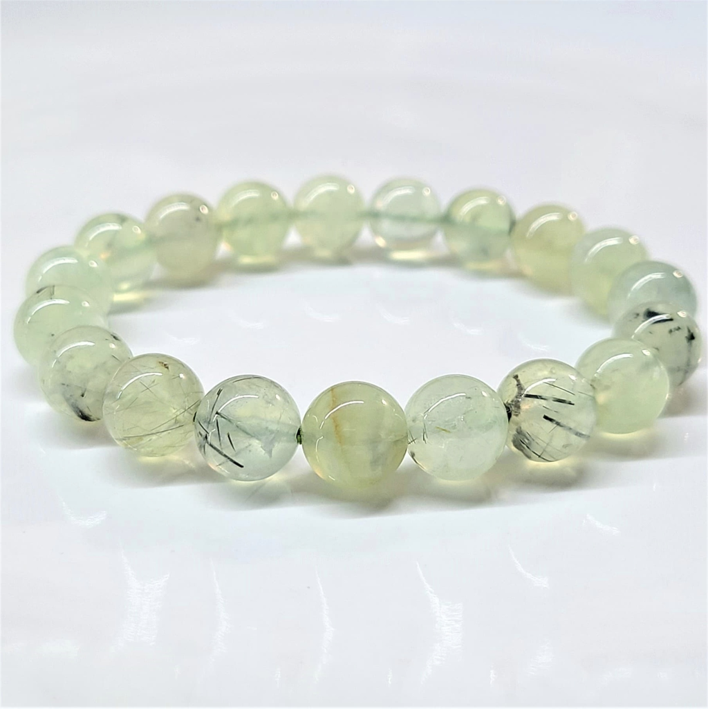 Prehnite Round Bead Bracelet - Unconditional Love