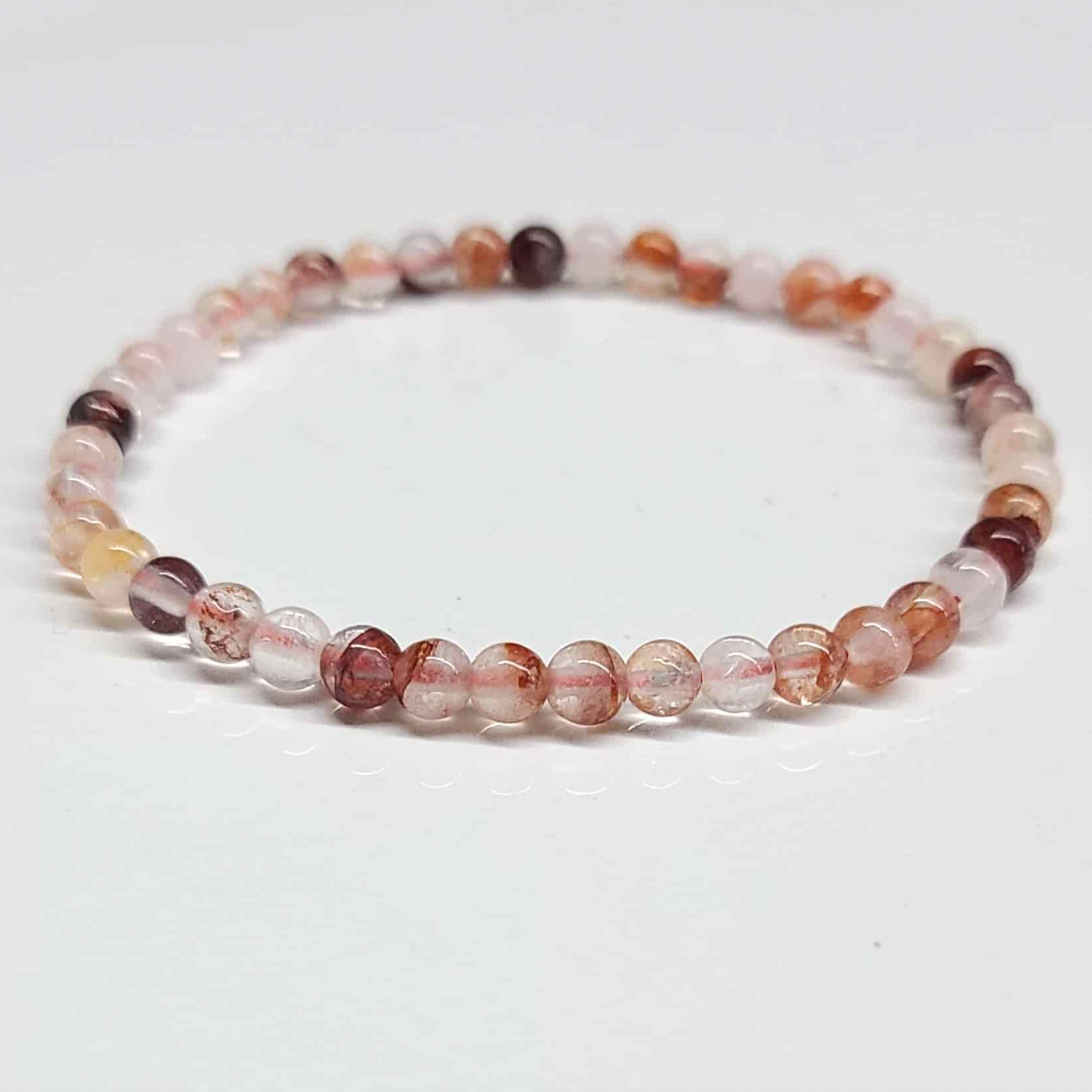 Fire Quartz Round Bead Bracelet - Grounded Energy