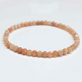 Peach Moonstone Round Bead Bracelet - Traveler's Blessing