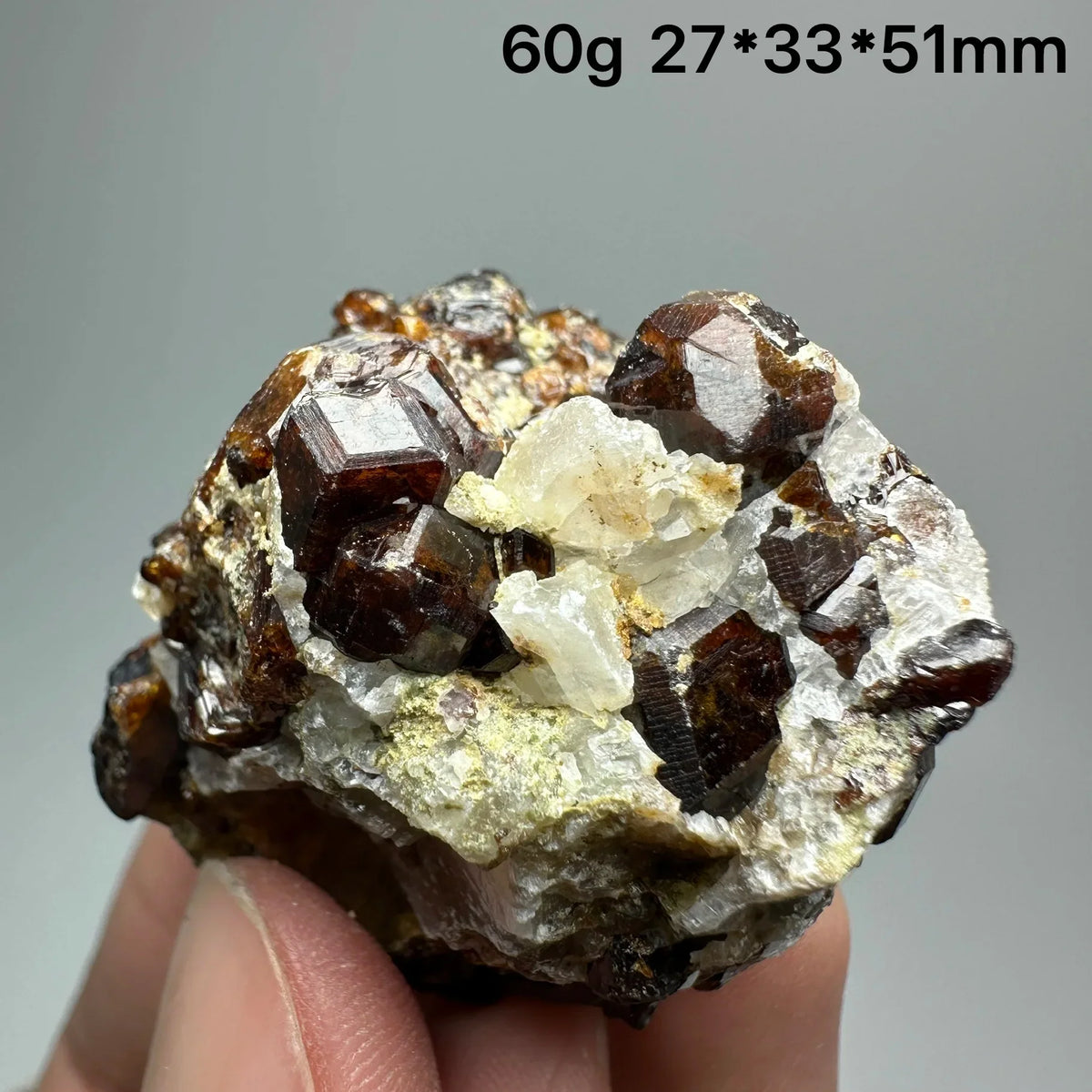 Andradite Garnet Cluster Raw Crystal Mineral Specimen in Calcite Matrix