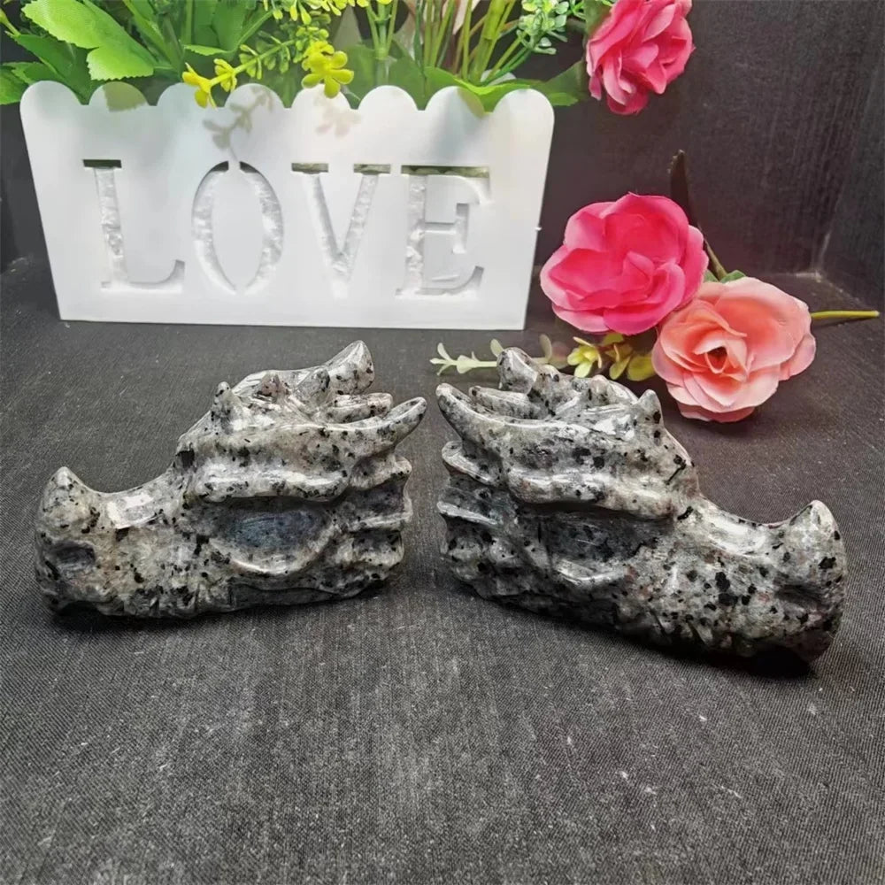Yooperlite Crystal Skulls Carved Dragon Head