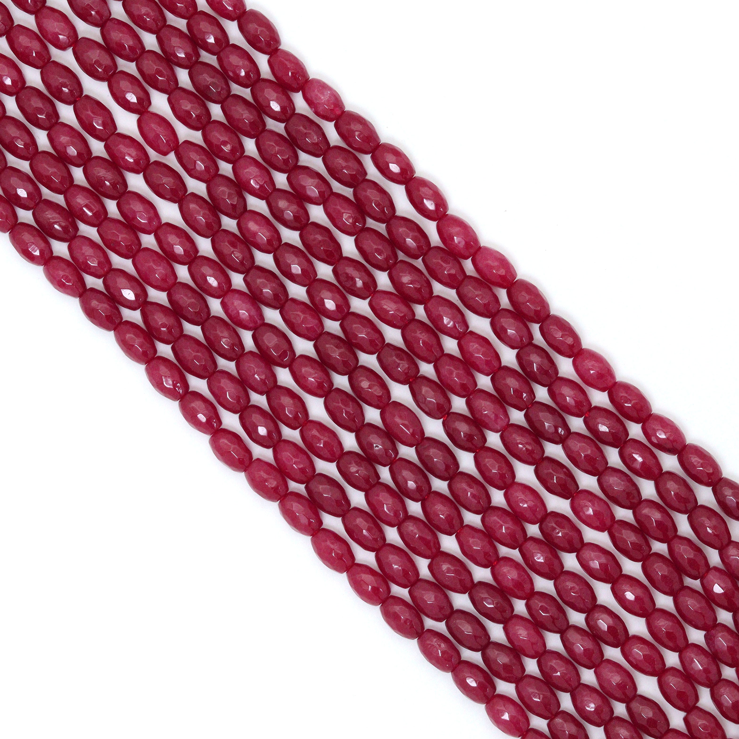 Natural Oval faceted Ruby Jade Beads, Ruby Jade, Sku#U1434
