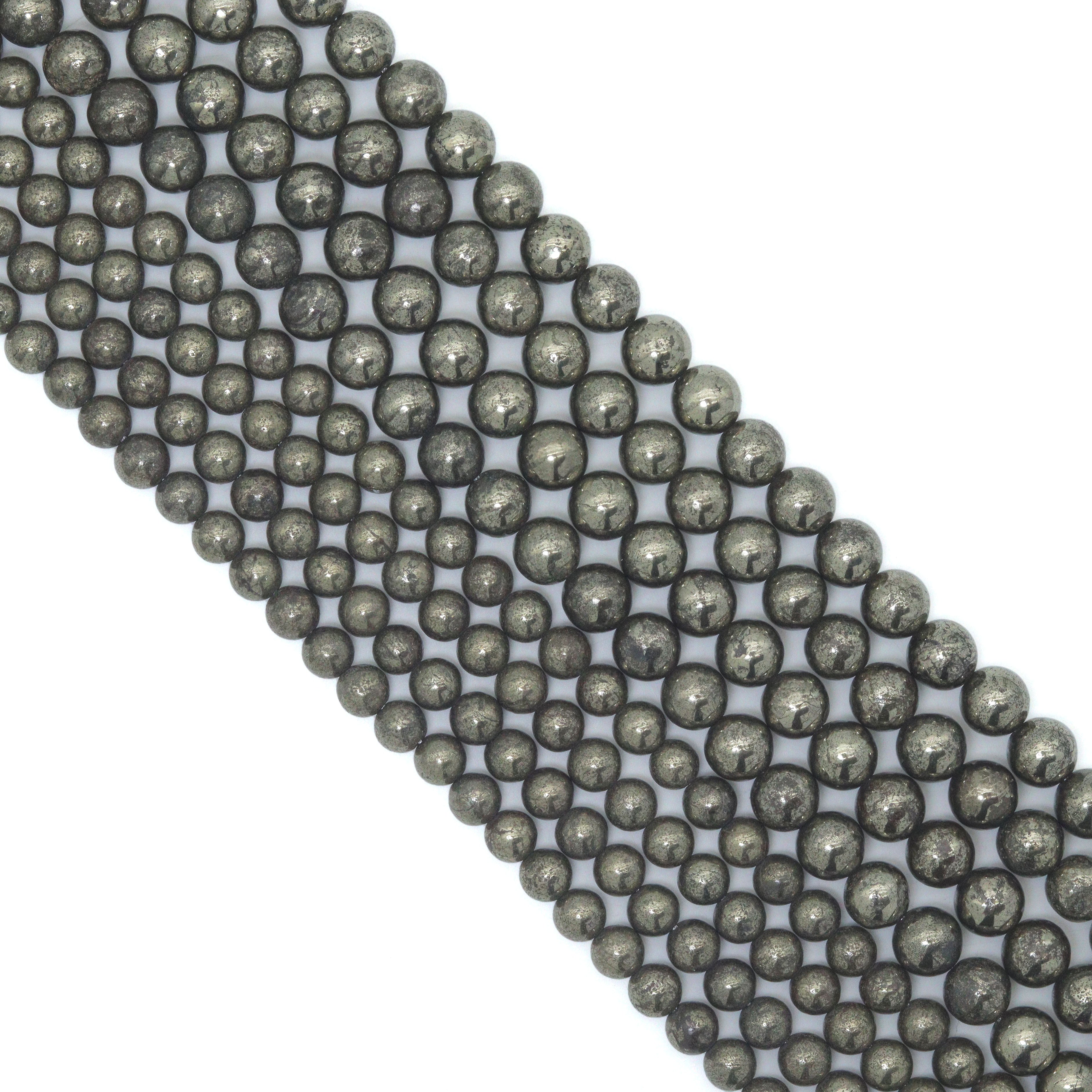 Quality Natural Pyrite 8mm/10mm, Pyrite Gemstone Beads, 15.5inch strand, SKU#U2280