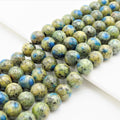 Top Quality Natural K2 Jasper Smooth Round Beads,6mm/10mm/12mm/14mm/16mm Greenish Blue Gemstone Beads,15.5" Full Strand,SKU#U317