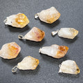 Raw Citrine Crystal Point Pendant