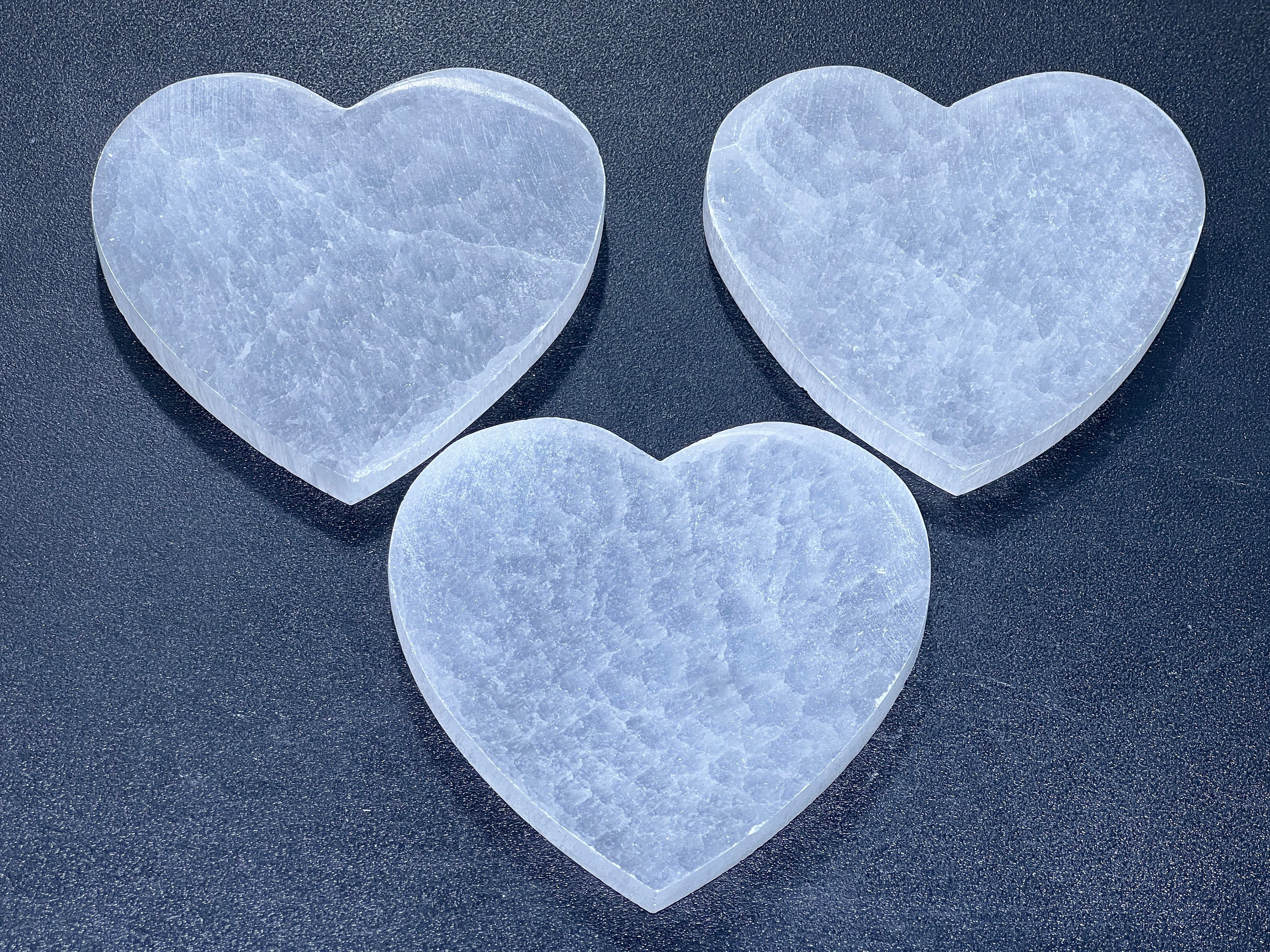 Selenite Crystal Heart Plate (4 Inches)
