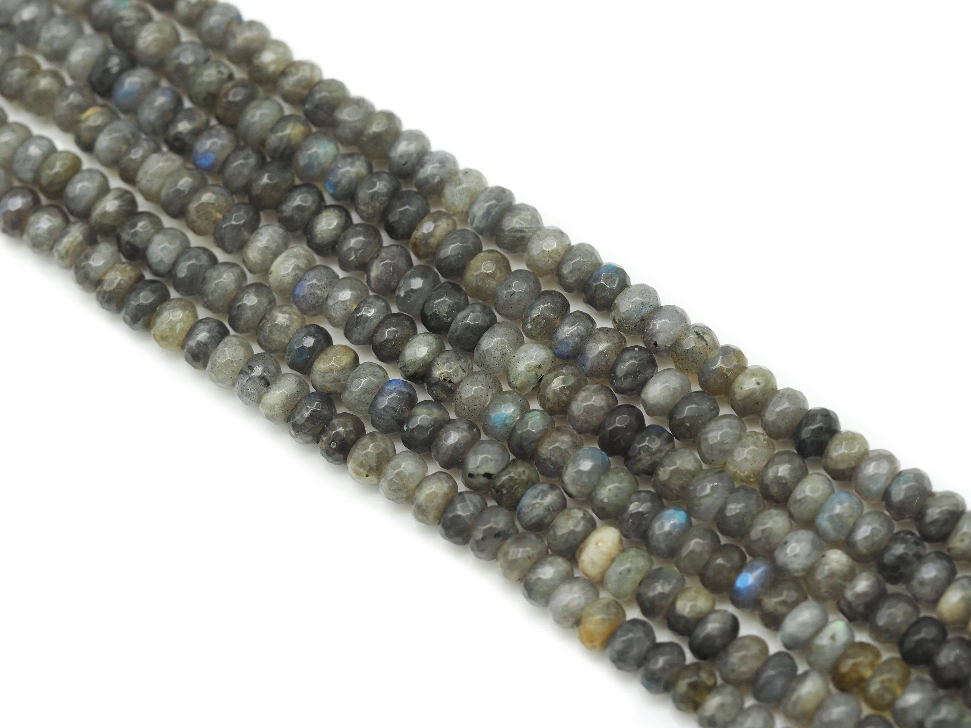 Natural Faceted Rondelle Labradorite Beads, Sku#HY13
