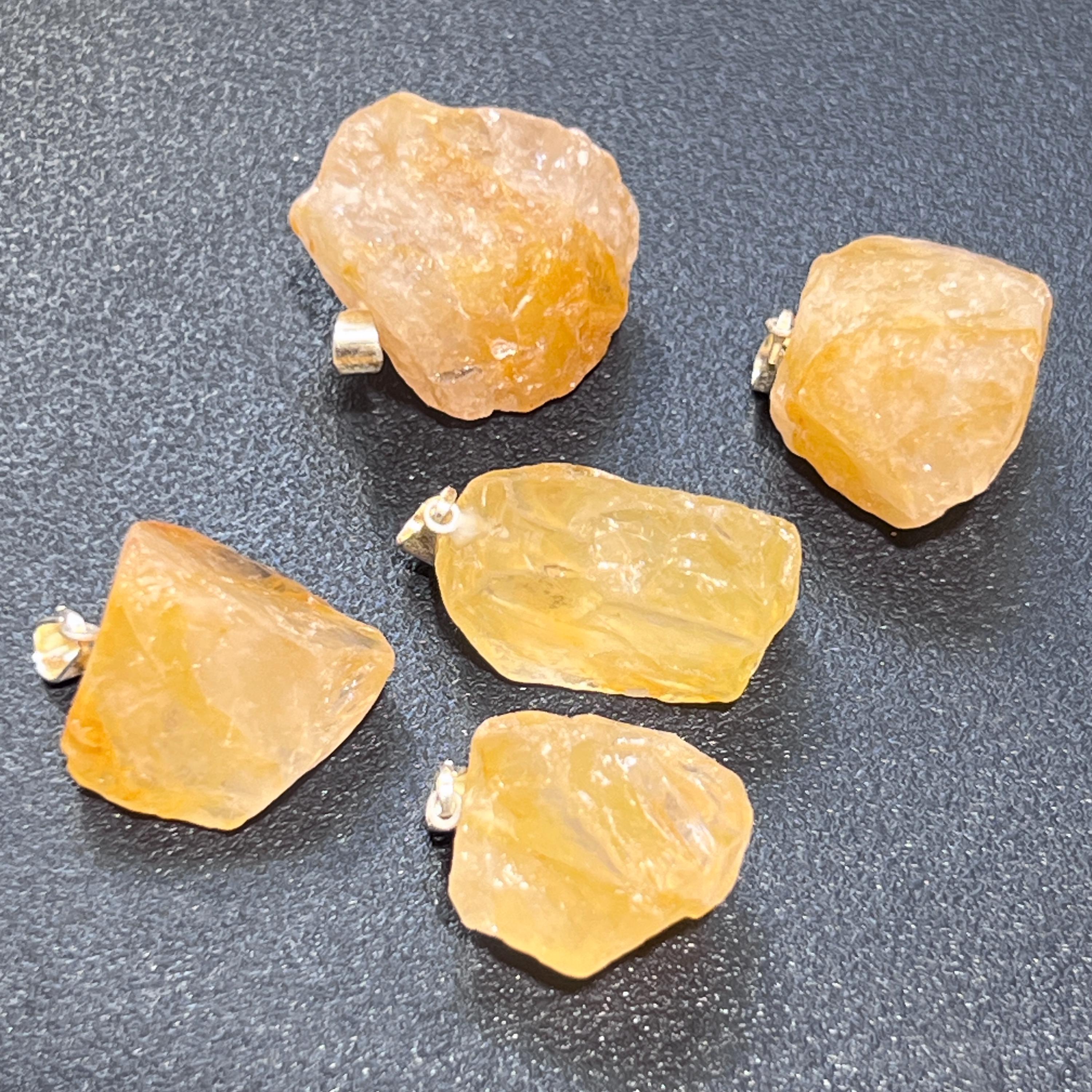 Raw Golden Healer Quartz Crystal Small Pendant
