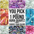1 Lb Aura Quartz (You Pick) Raw Colorful Gemstone Crystal Points 1 - 2" 16 Ounces