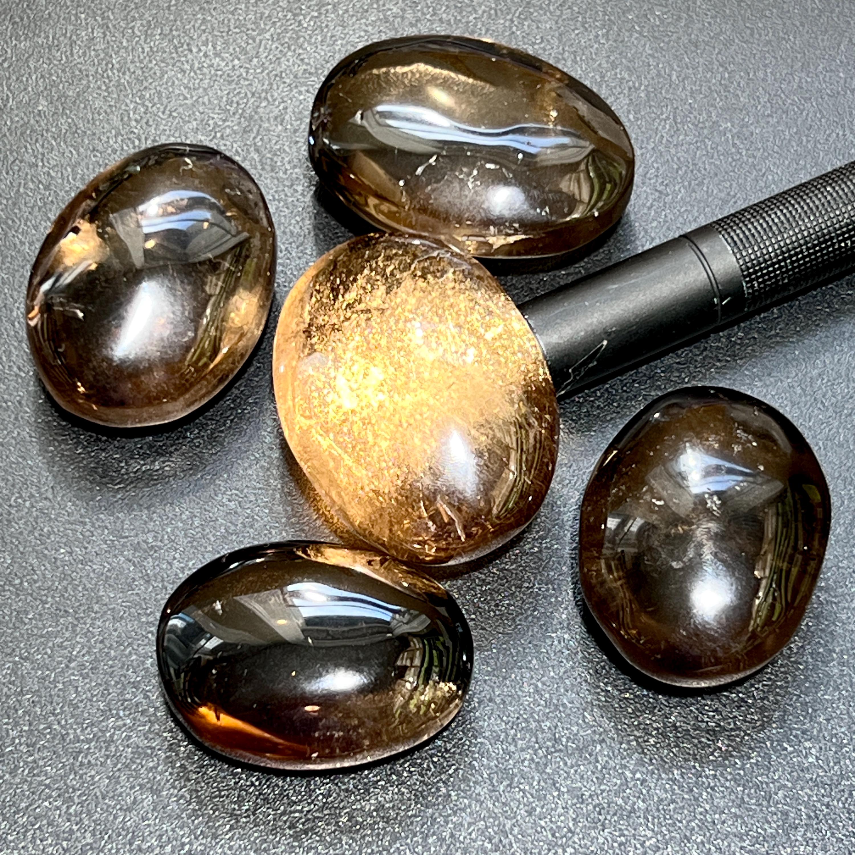 Smoky Quartz Crystal Palm Stone
