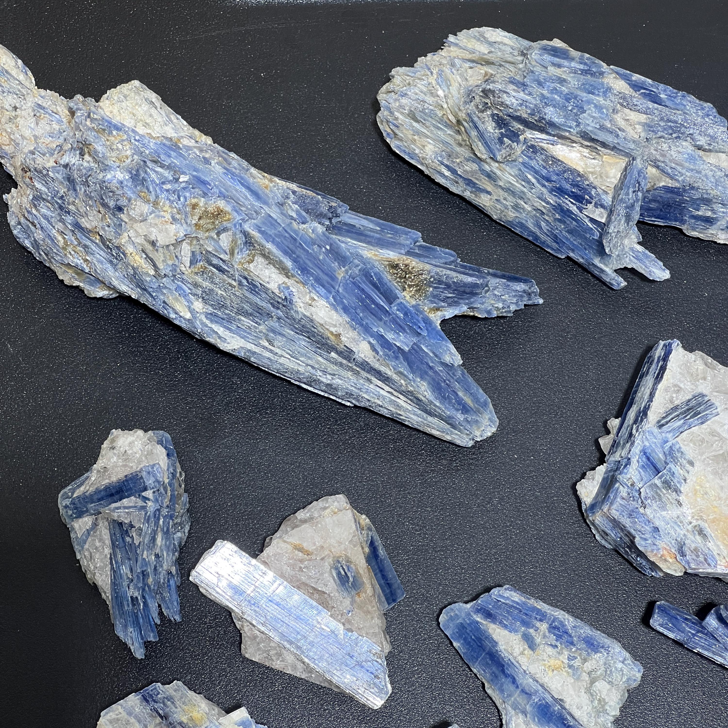 Blue Kyanite Large Crystal Raw Clusters In Matrix