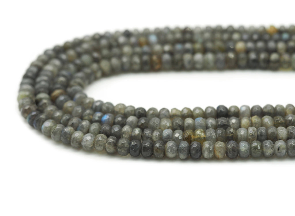 Natural Faceted Rondelle Labradorite Beads, Sku#HY13