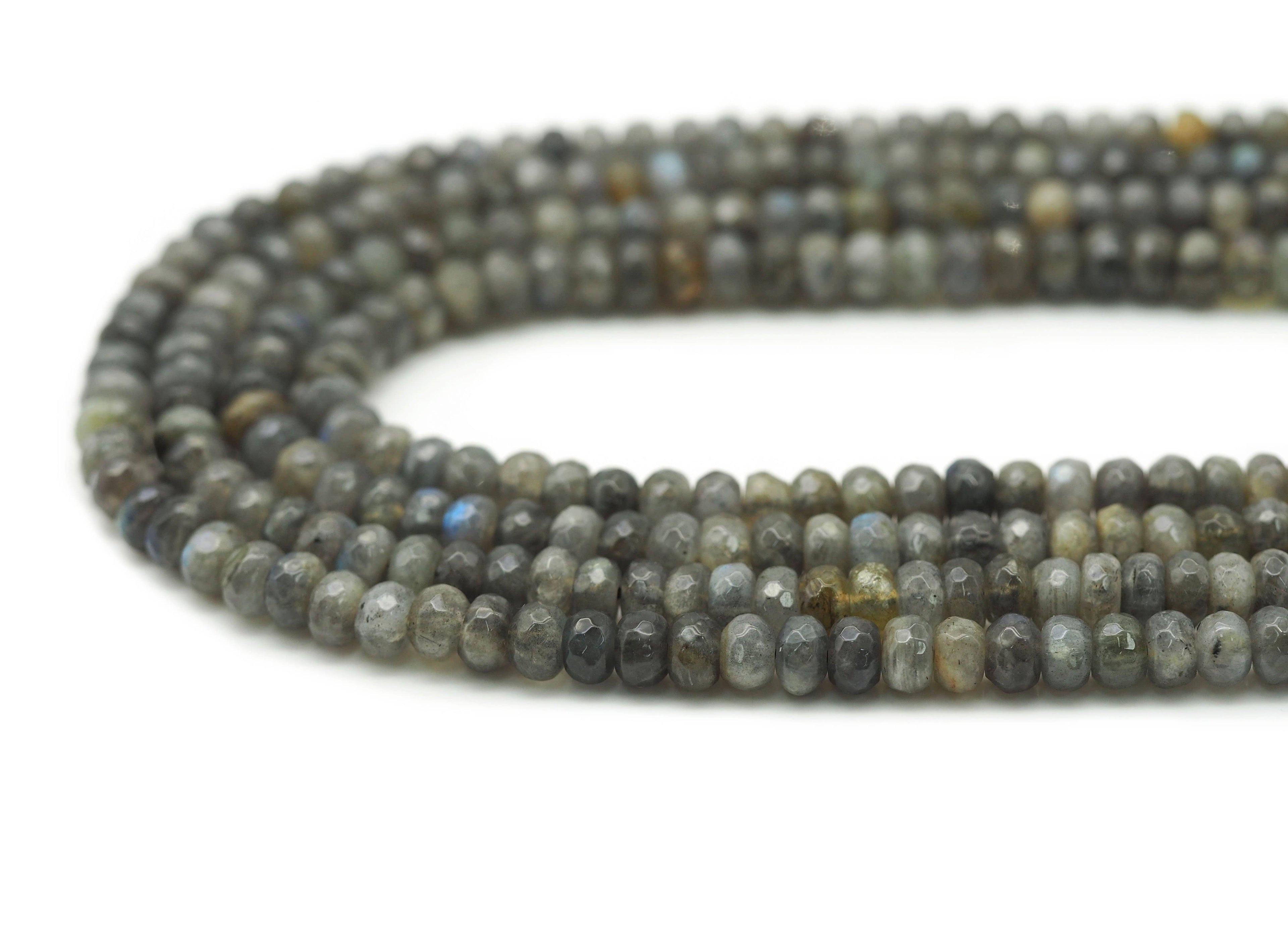 Natural Faceted Rondelle Labradorite Beads, Sku#HY13