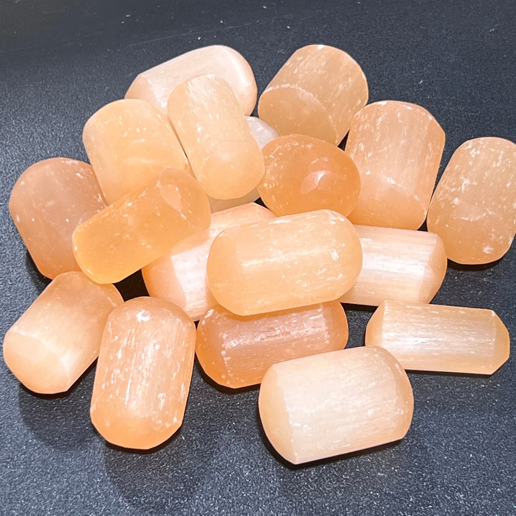 Orange Red Selenite Crystal Tumbled Stones