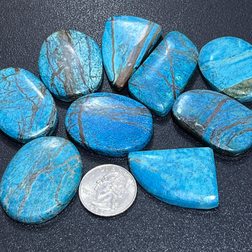 Azurite (Blue Bice) Cabochons Mixed Shapes And Sizes