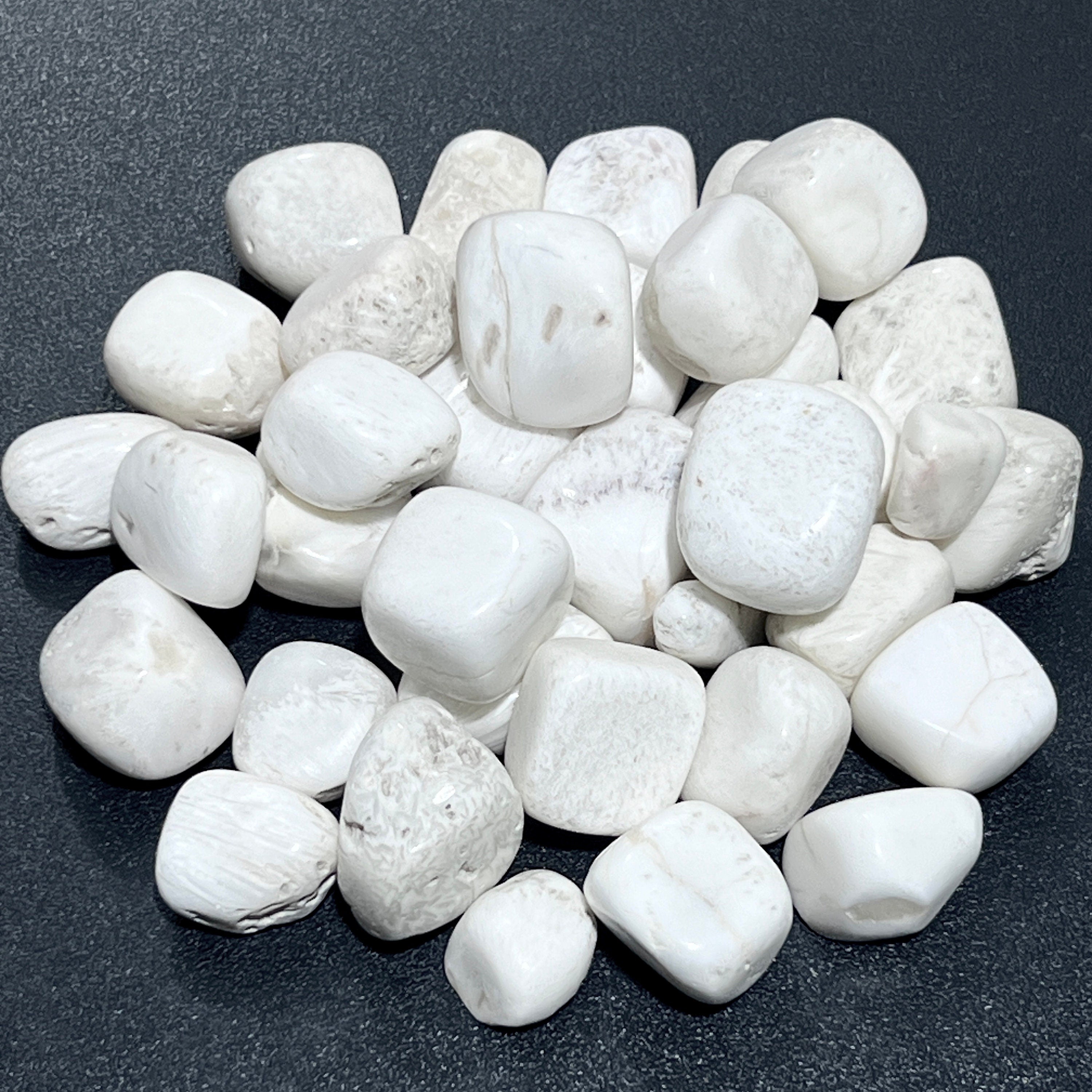 White Scolecite Zeolite Crystal Tumbled Stones