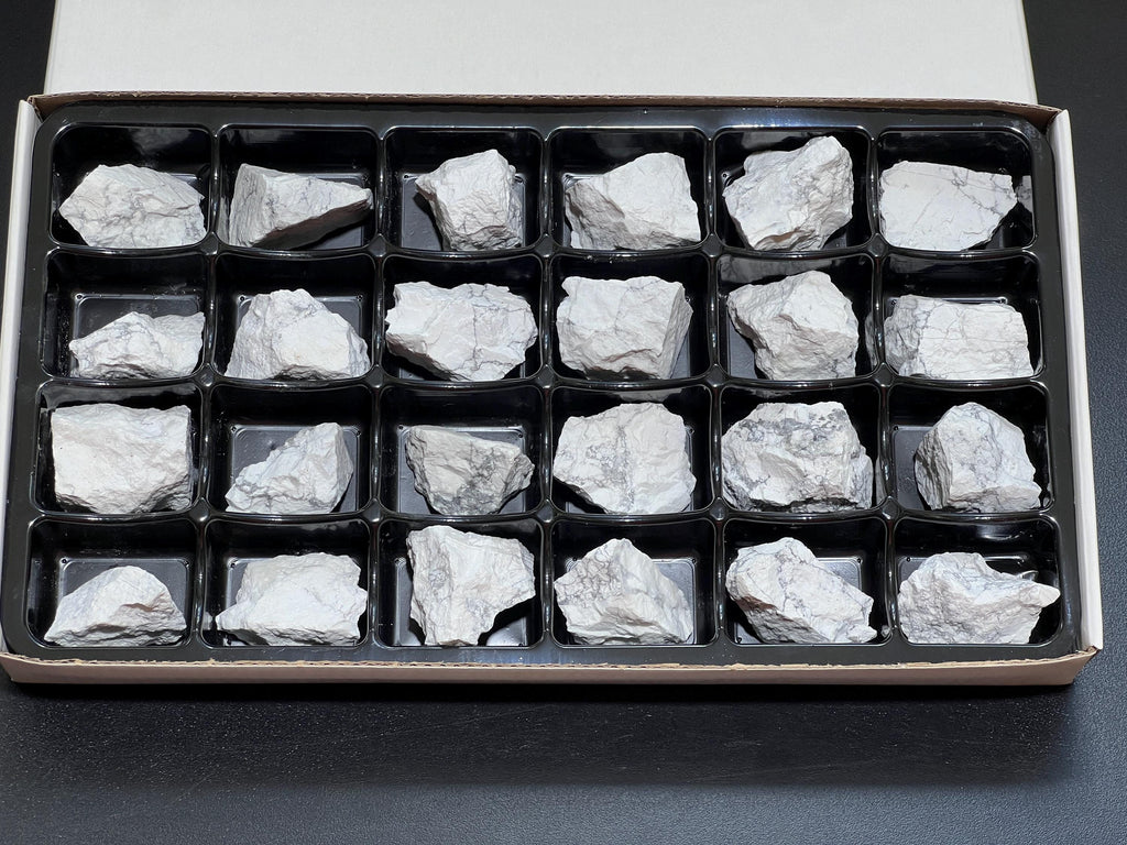 White Howlite Raw Stones (24 Pcs) Boxed Flat