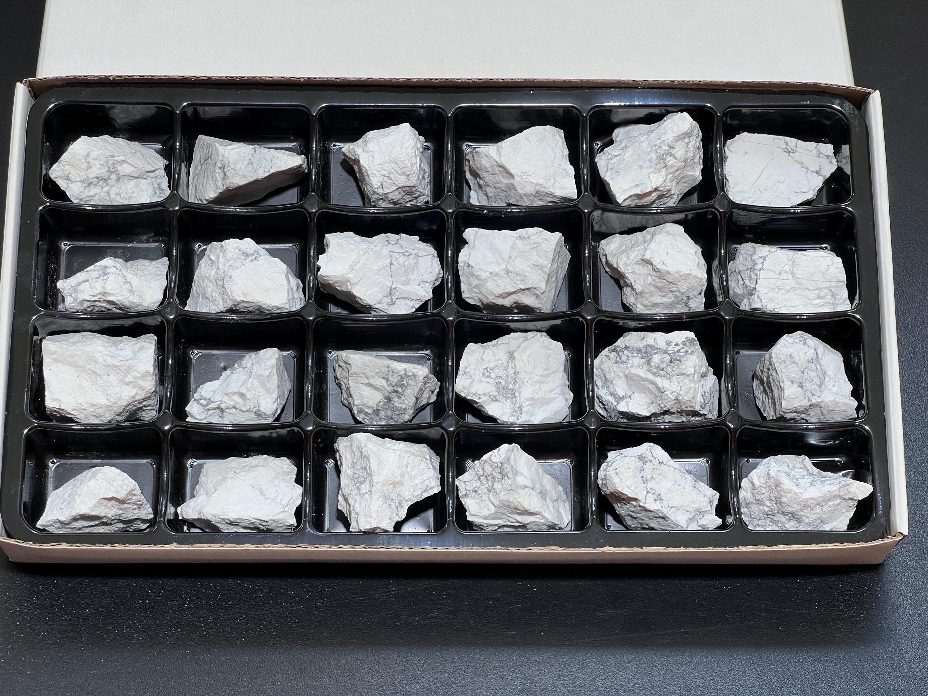 White Howlite Raw Stones (24 Pcs) Boxed Flat