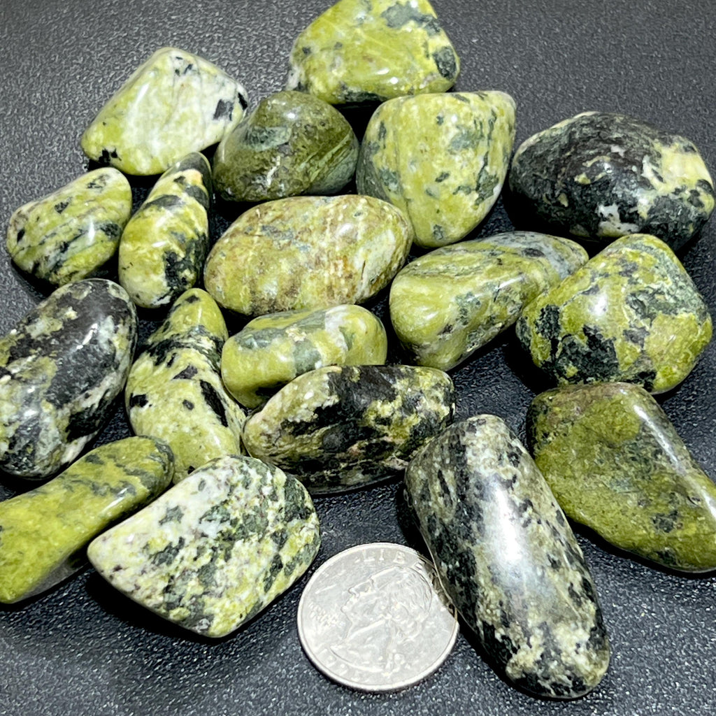 Green Nephrite Jade Tumbled Gemstones