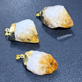 Citrine Crystal Raw Point Pendant (Gold Plated)