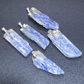 Blue Kyanite and Quartz Crystal Pendant (Silver Plated)